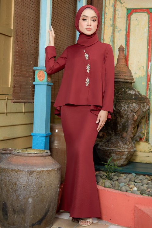 Celynda Fashion Dress Online Jubah Baju Kurung Baju Kebaya Kurung Celynda Kurung Alyssa Kurung 3 0 Alyssa Kurung In Maroon
